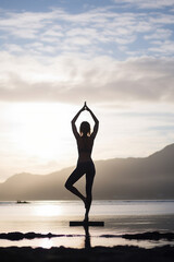 Obraz na płótnie Canvas woman practicing yoga