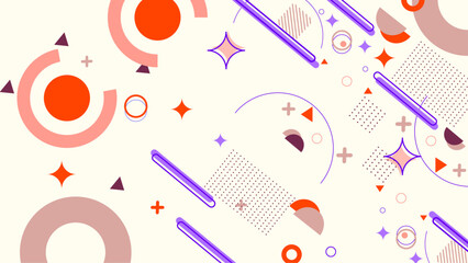 Memphis design elements mega set. Vector abstract geometric line graphic shapes, modern hipster circle triangle template colorful illustration