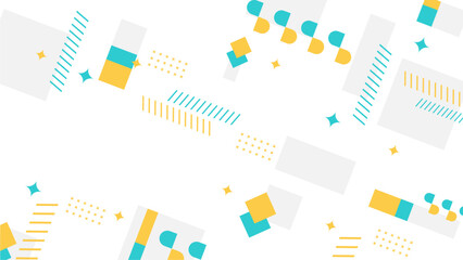 Abstract minimalist geometric shapes on white background