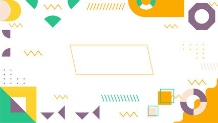 Abstract minimalist geometric shapes on white background