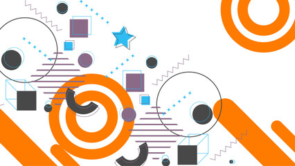 Abstract minimalist geometric shapes on white background