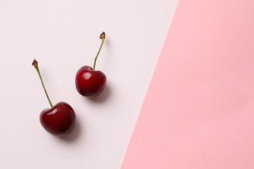 cherries on a colored background