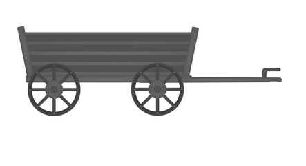 Grey wooden trailer. vector illustration