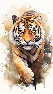 international tiger day tiger painting roaring tiger