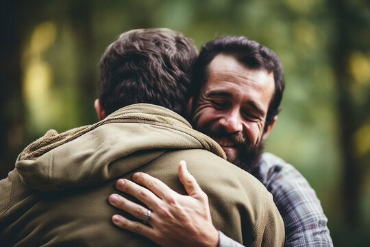 a person receiving a hug from friend