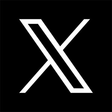 Twitter X logo. New Twitter logo.
