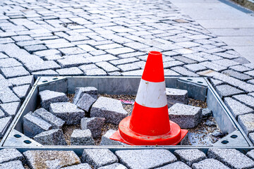 typical traffic cone at a street