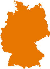 Orange colored Germany outline map. Political german map. Vector illustration map.