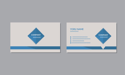 Creative and Clean Modern Business Card Template White and Blue.