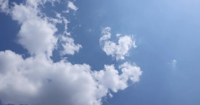 blue sky with clouds in the summer, beautiful white clouds in the blue sky