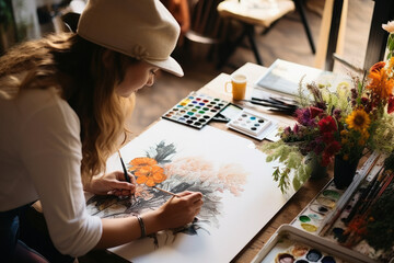 Fototapeta premium A person sharing their mental health journey through art or storytelling.