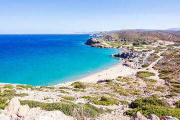Erimoupolis beach on eastern side of Crete island, Greece