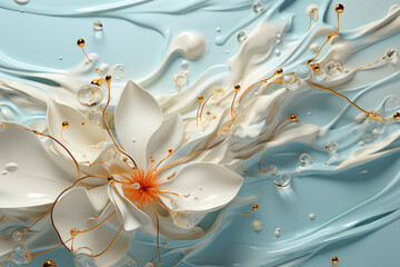 Marvelous Splash: Captivating Water with Graceful Droplets. Generative AI