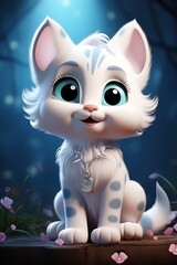 cute kitten 3d character