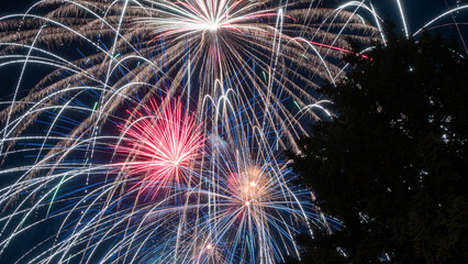 fireworks in the night sky