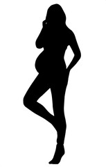 silhouette of a pregnant woman illustration