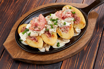 potato cutlets with meat and sauce