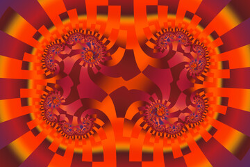 abstract fractal background with a pattern. in red.