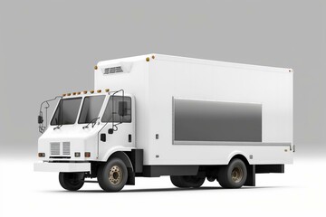 White isolated delivery truck for cargo transport. Generative AI