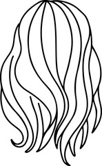 Woman hairstyle portrait backward doodle line art coloring page