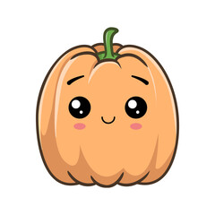 Cute pumpkin character. Illustration on transparent background