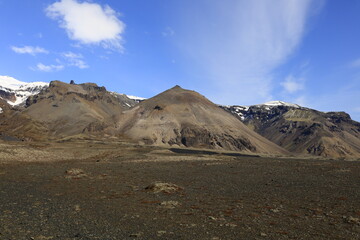 View on a mountain in the Skaftafell National Park was a national park, situated between Kirkjubæjarklaustur and Höfn in the south of Iceland