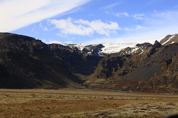 View on a mountain in the Skaftafell National Park was a national park, situated between Kirkjubæjarklaustur and Höfn in the south of Iceland