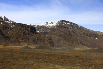 View on a mountain in the Skaftafell National Park was a national park, situated between Kirkjubæjarklaustur and Höfn in the south of Iceland