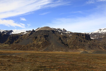 View on a mountain in the Skaftafell National Park was a national park, situated between Kirkjubæjarklaustur and Höfn in the south of Iceland