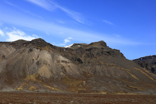 View on a mountain in the Skaftafell National Park was a national park, situated between Kirkjub&aelig;jarklaustur and H&ouml;fn in the south of Iceland