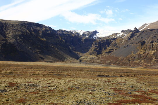 View on a mountain in the Skaftafell National Park was a national park, situated between Kirkjub&aelig;jarklaustur and H&ouml;fn in the south of Iceland