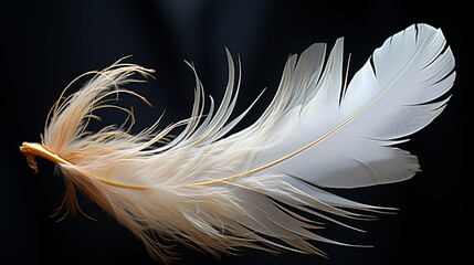 Backlit Feather in Mid-Air: A Study in Delicacy and Light - Generative AI