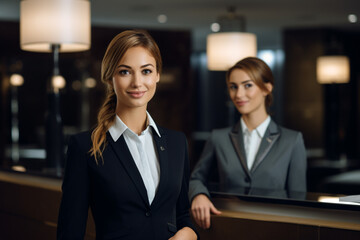 hotel clerks girls in the hotel AI generated