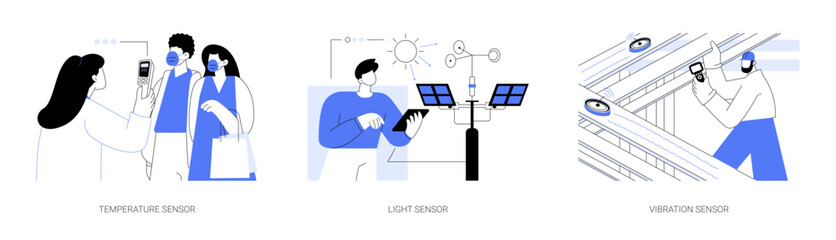 Use of sensors abstract concept vector illustrations.