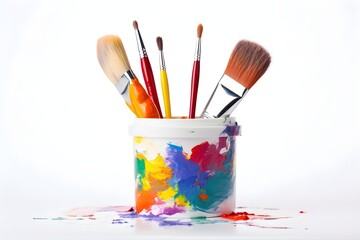brushes and paints