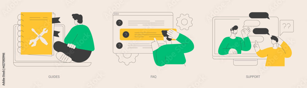 Canvas Prints customer help service abstract concept vector illustrations.