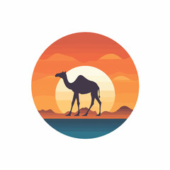 Camal in cartoon, doodle style. 2d cut illustration in icon, logo style. 