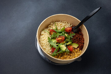 Delicious food delivery. Close up