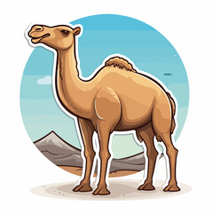 Camal in cartoon, doodle style. 2d cut illustration in icon, logo style. 