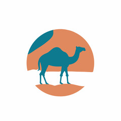 Camal in cartoon, doodle style. 2d cut illustration in icon, logo style. 