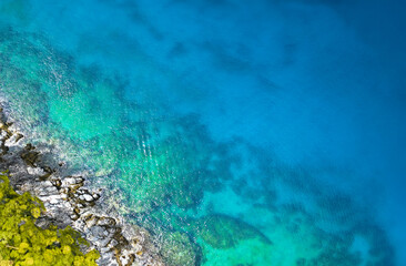 Fototapeta na wymiar Cape Amarandos beach in Skopelos, Greece - Aerial view