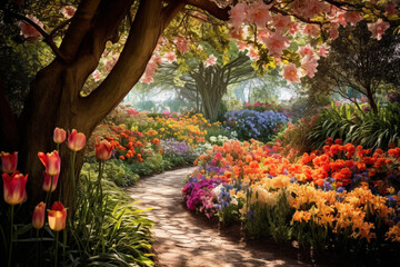 flowers in the park AI generated