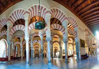 Cordoba, Spain - April 11, 2023: The Mezquita (Spanish for mosque) of Cordoba is a Roman Catholic...