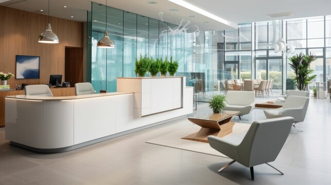 Modern office reception area 