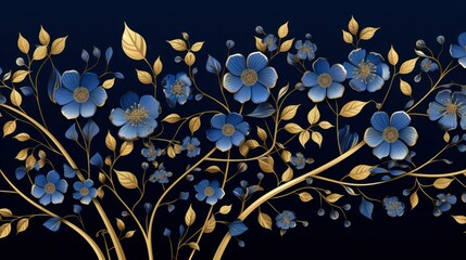 Elegant floral gold and royal background