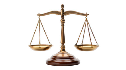 Fairness scales of justice isolated on white transparent background - obrazy, fototapety, plakaty