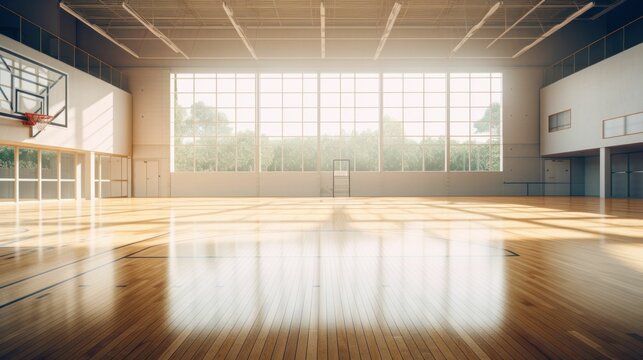 School empty basketball court