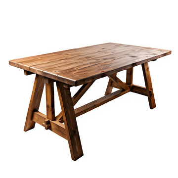 wooden table isolated on transparent background ,wooden table cut out ,generative ai