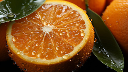 Vibrant Macro Shot of Orange Skin Texture Highlighting Natural Detail - Generative AI