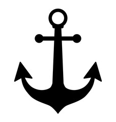 Ship anchor symbol vector icon